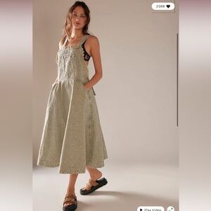 Free People We The Free Sundown Railroad Vintage Skirtall Overall Dress